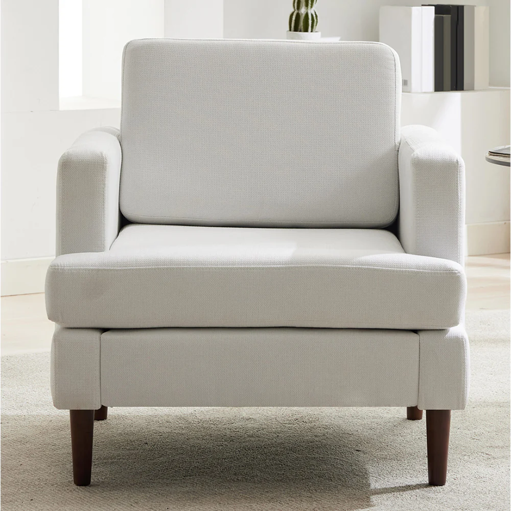 Livingandhome Beige Mid-Century Armchair - Image 2