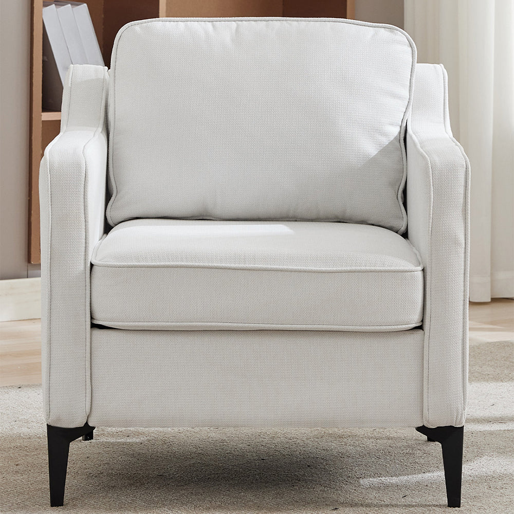 Livingandhome Beige White Fleece Sofa Chair - Image 2