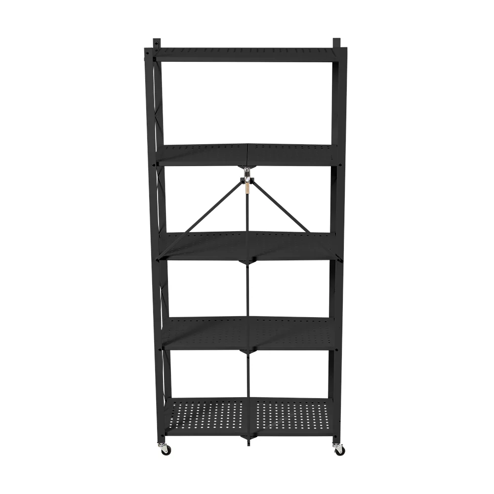 Livingandhome Black 5-Tier Metal Storage Rack - Image 5