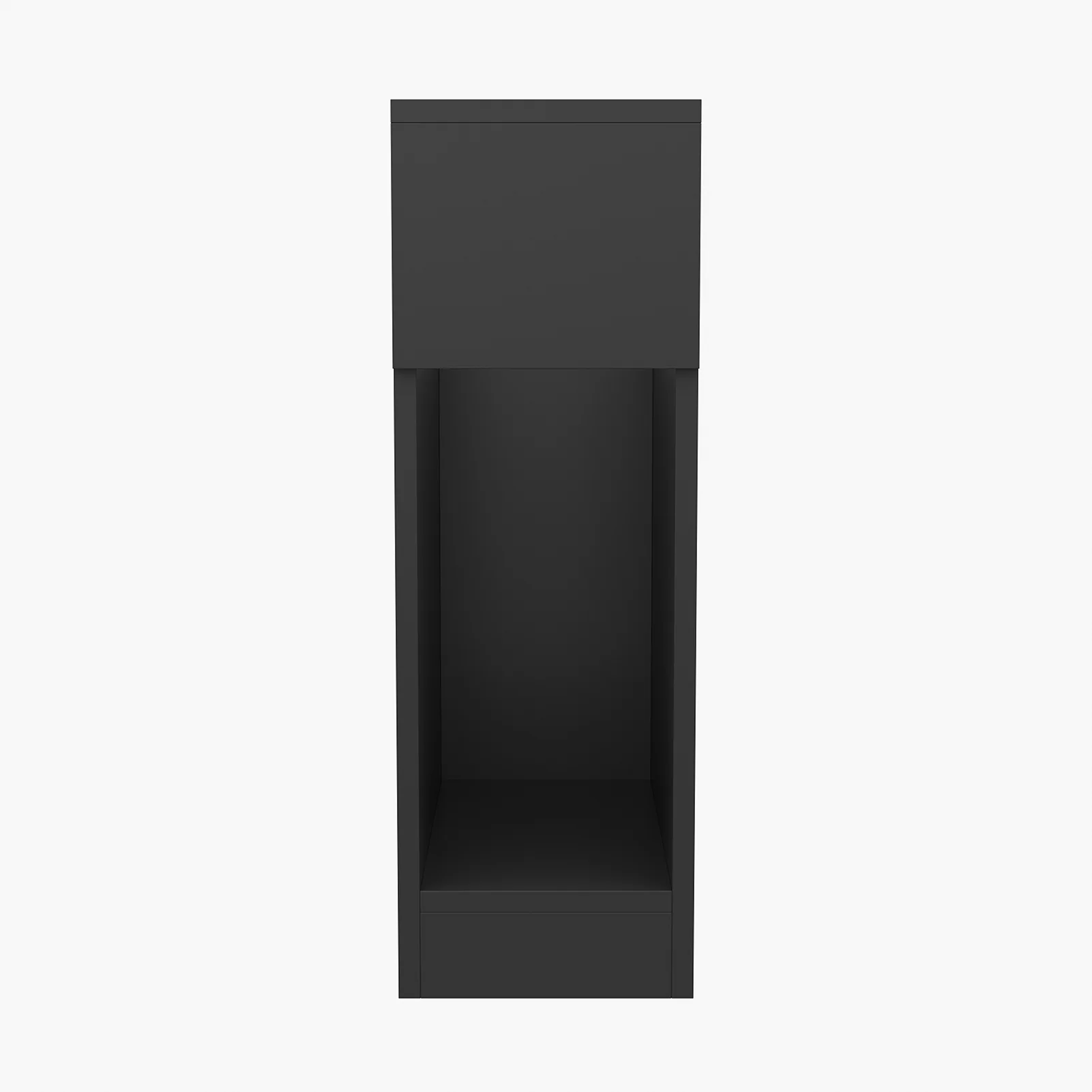 Livingandhome Black Bedside Table With A Drawer - Image 3
