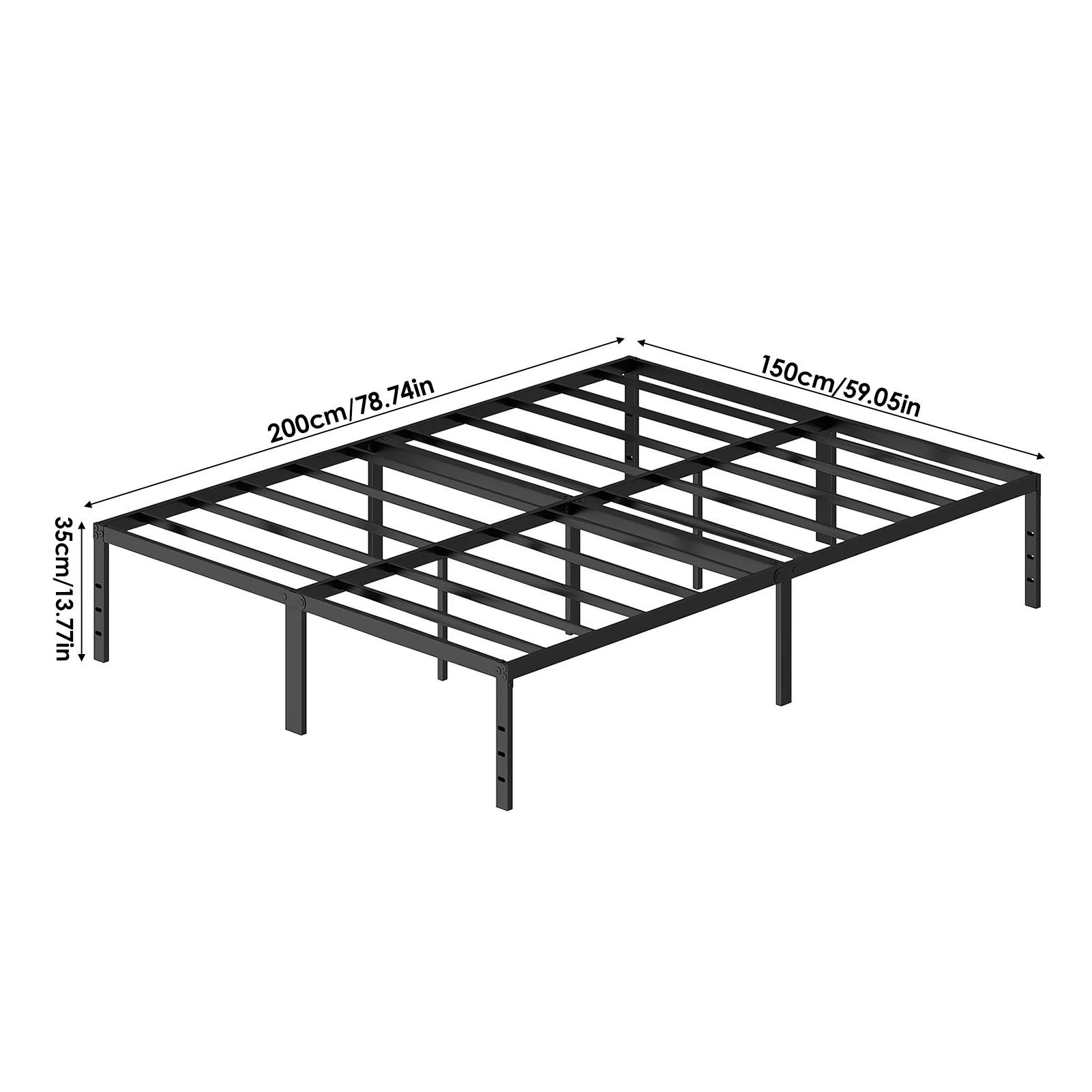 Livingandhome Black Iron Bed Frame without Mattress - Image 8