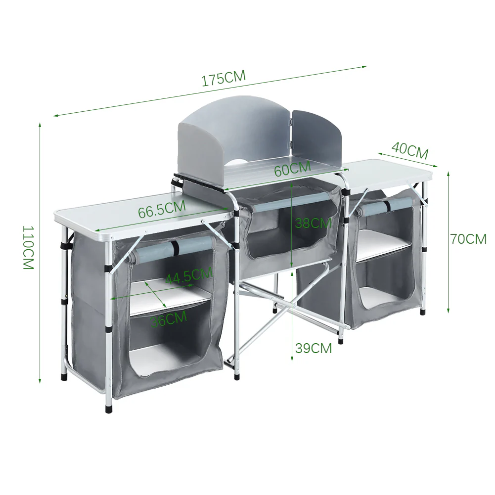 Livingandhome Camping Kitchen Stand Unit Storage Portable Outdoor - Image 6
