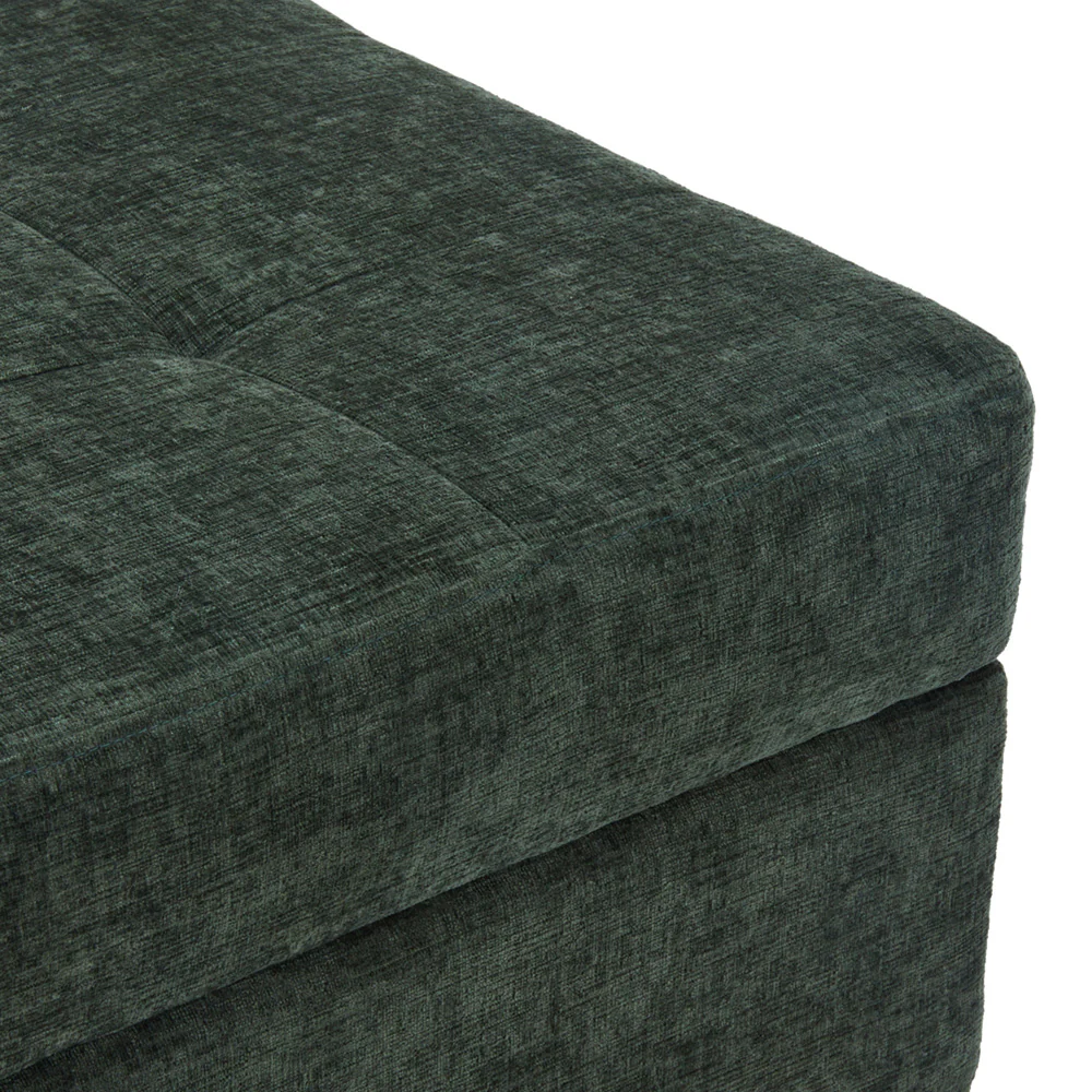 Livingandhome Chenille Storage Bench with Rubberwood Legs - Image 5