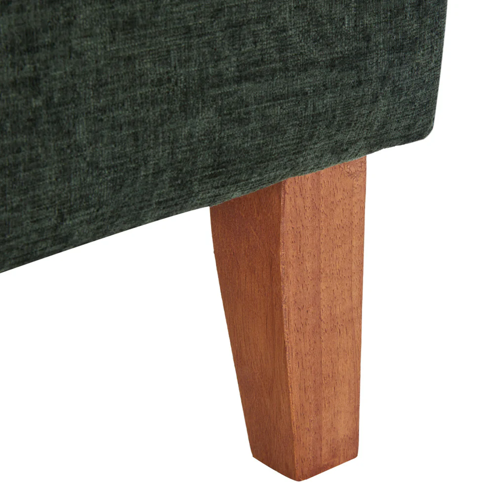 Livingandhome Chenille Storage Bench with Rubberwood Legs - Image 6