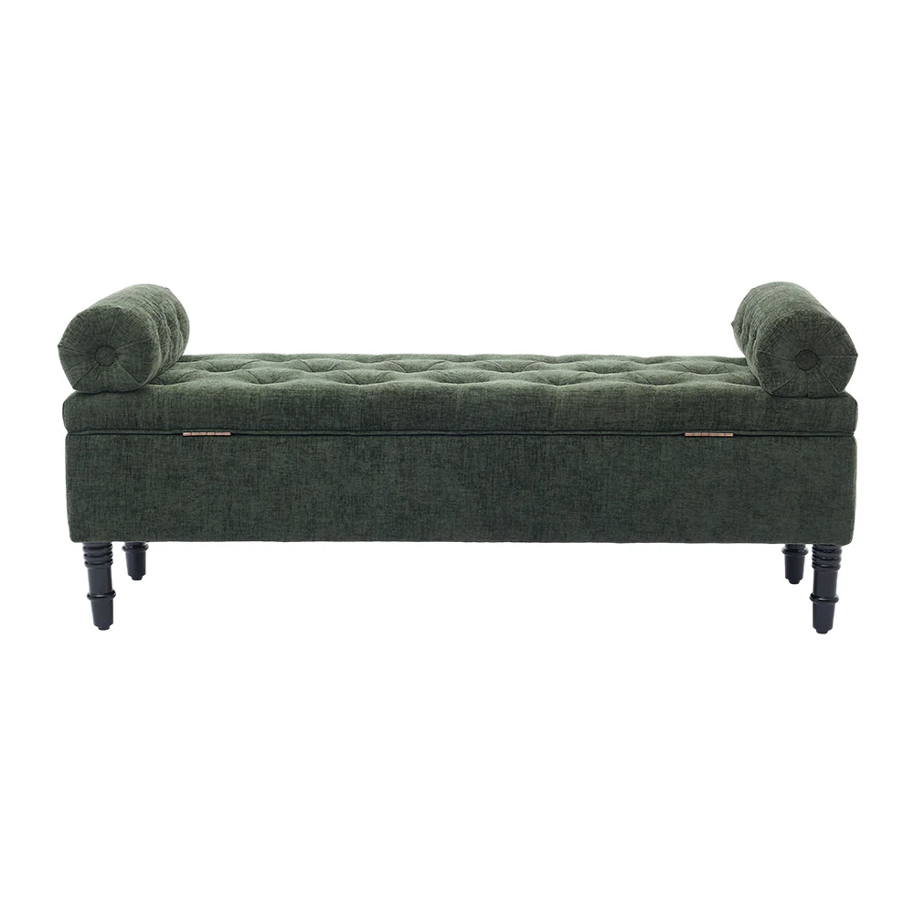 Livingandhome Chenille Upholstered Storage Bench - Image 2