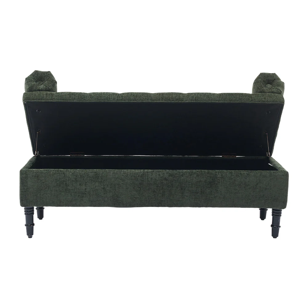 Livingandhome Chenille Upholstered Storage Bench - Image 3