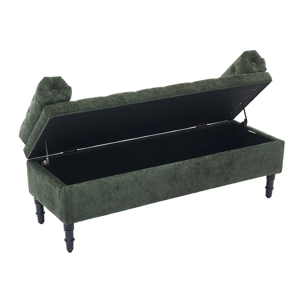 Livingandhome Chenille Upholstered Storage Bench - Image 4