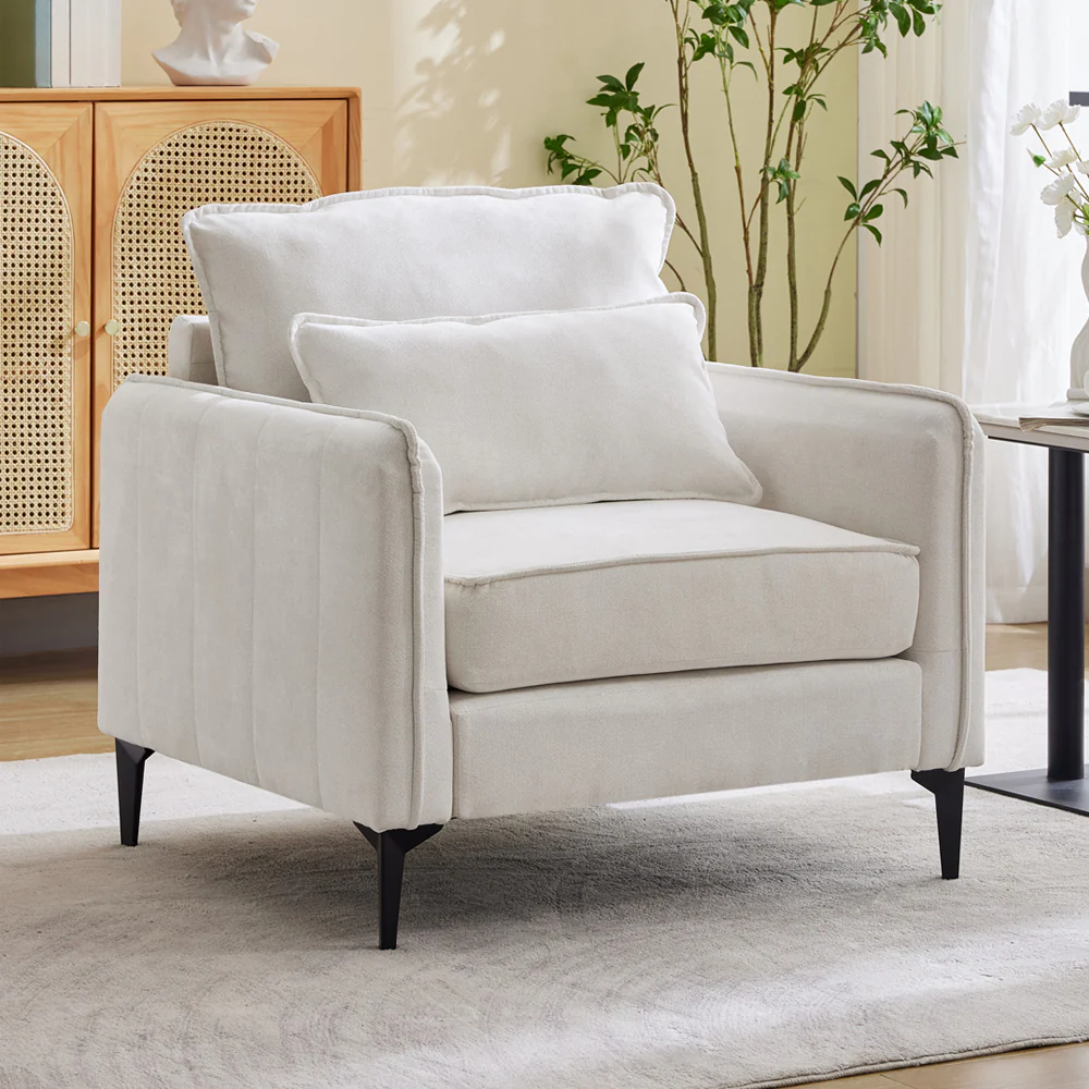 Livingandhome Comfortable Linen Sofa Armchair - Image 2