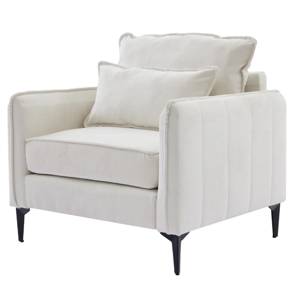 Livingandhome Comfortable Linen Sofa Armchair - Image 4