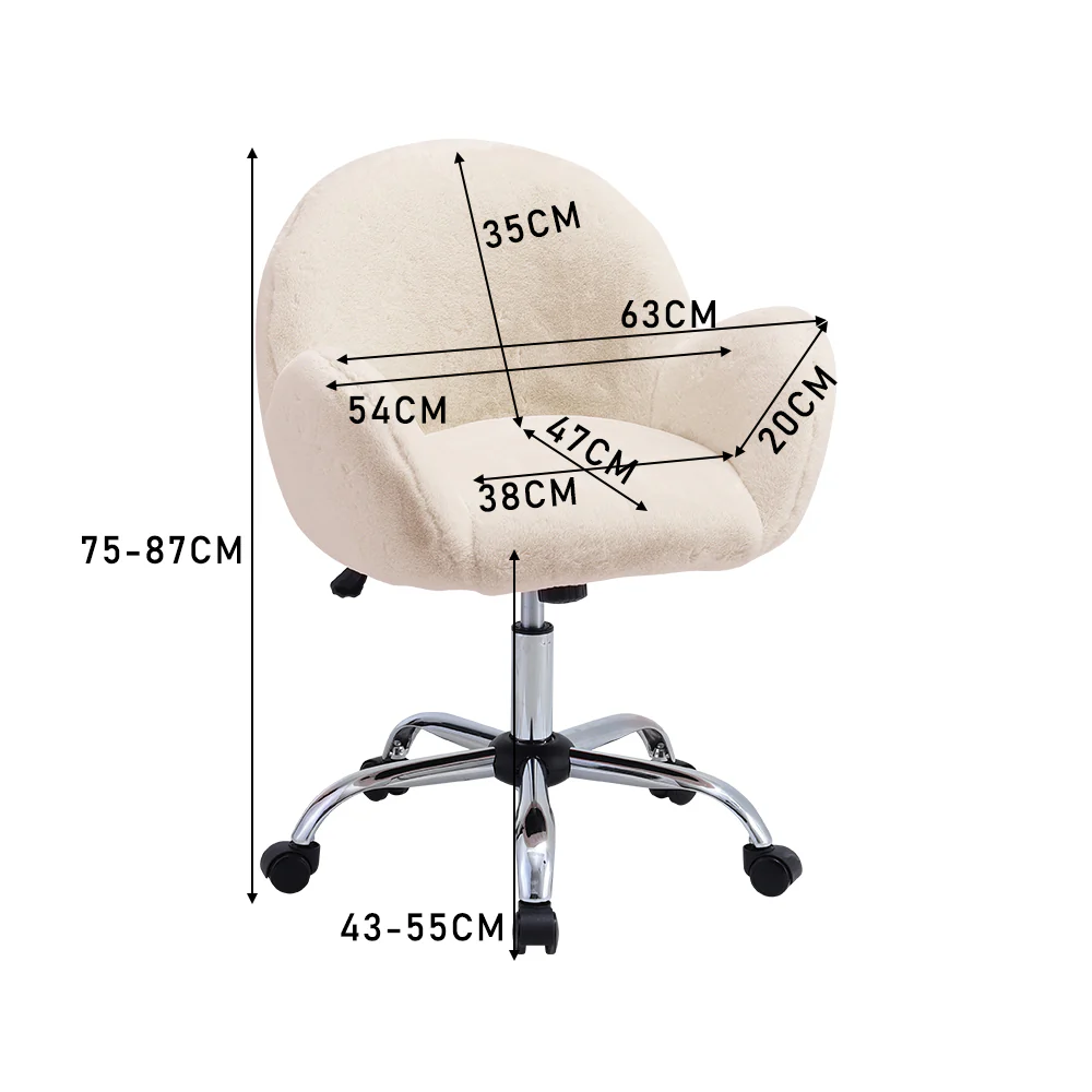 Livingandhome Comfy Plush Swivel Office Chair Adjustable Height - Image 2