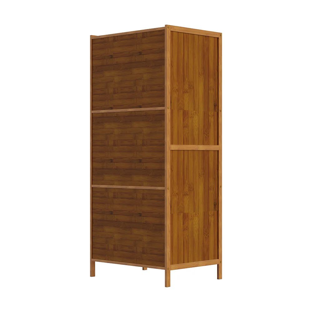 Livingandhome Compact 3-Tier Rattan Door Bookcase - Image 3