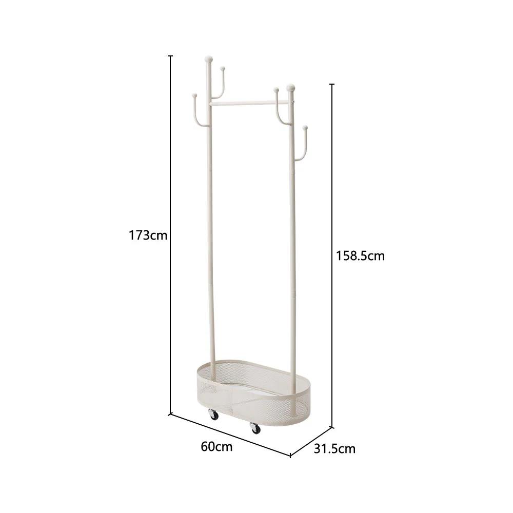 Livingandhome Compact Clothing Rack with Basket - Image 4