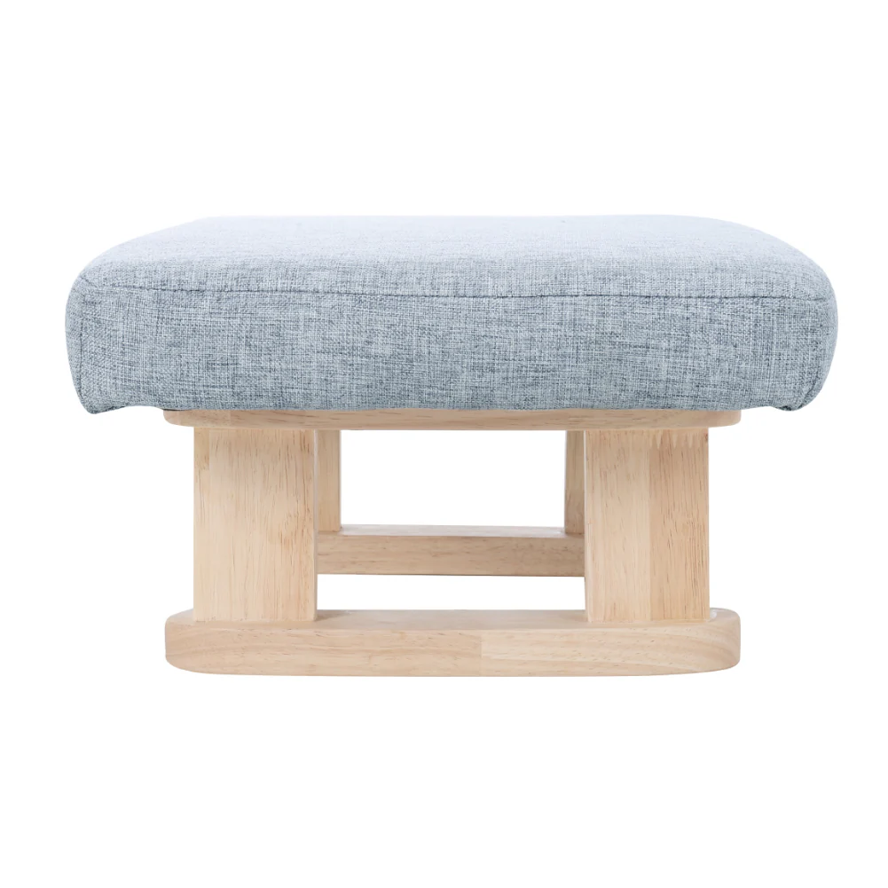 Livingandhome Compact Linen Footrest with Wooden Frame - Image 5
