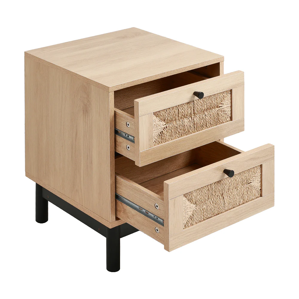 Livingandhome Compact Rectangular Woven Storage Cabinet - Image 5