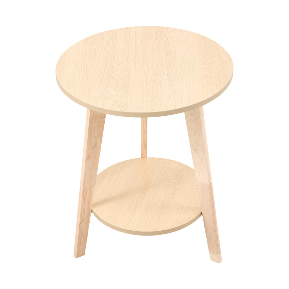 Livingandhome Compact Round Wooden Side Table - Image 3