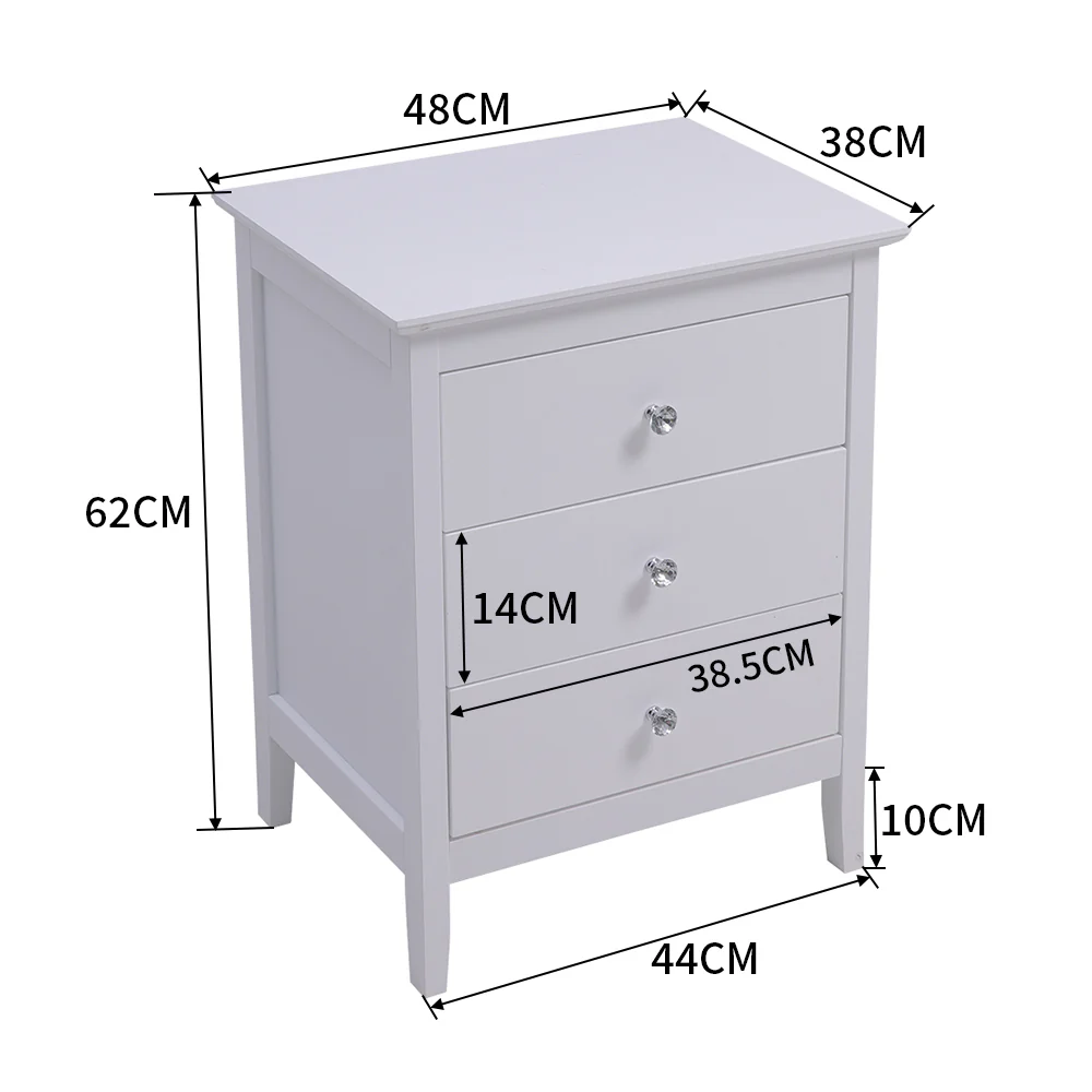 Livingandhome Compact White MDF Storage Cabinet - Image 3