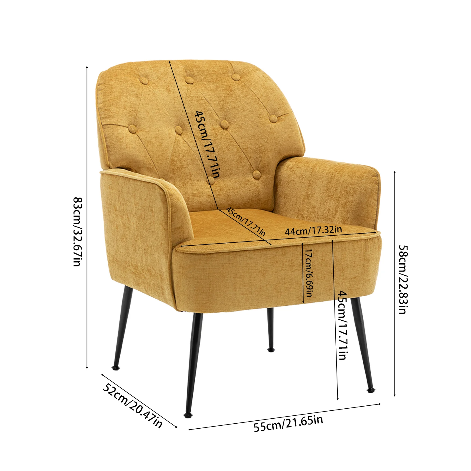 Livingandhome Contemporary Chenille Chair - Image 4