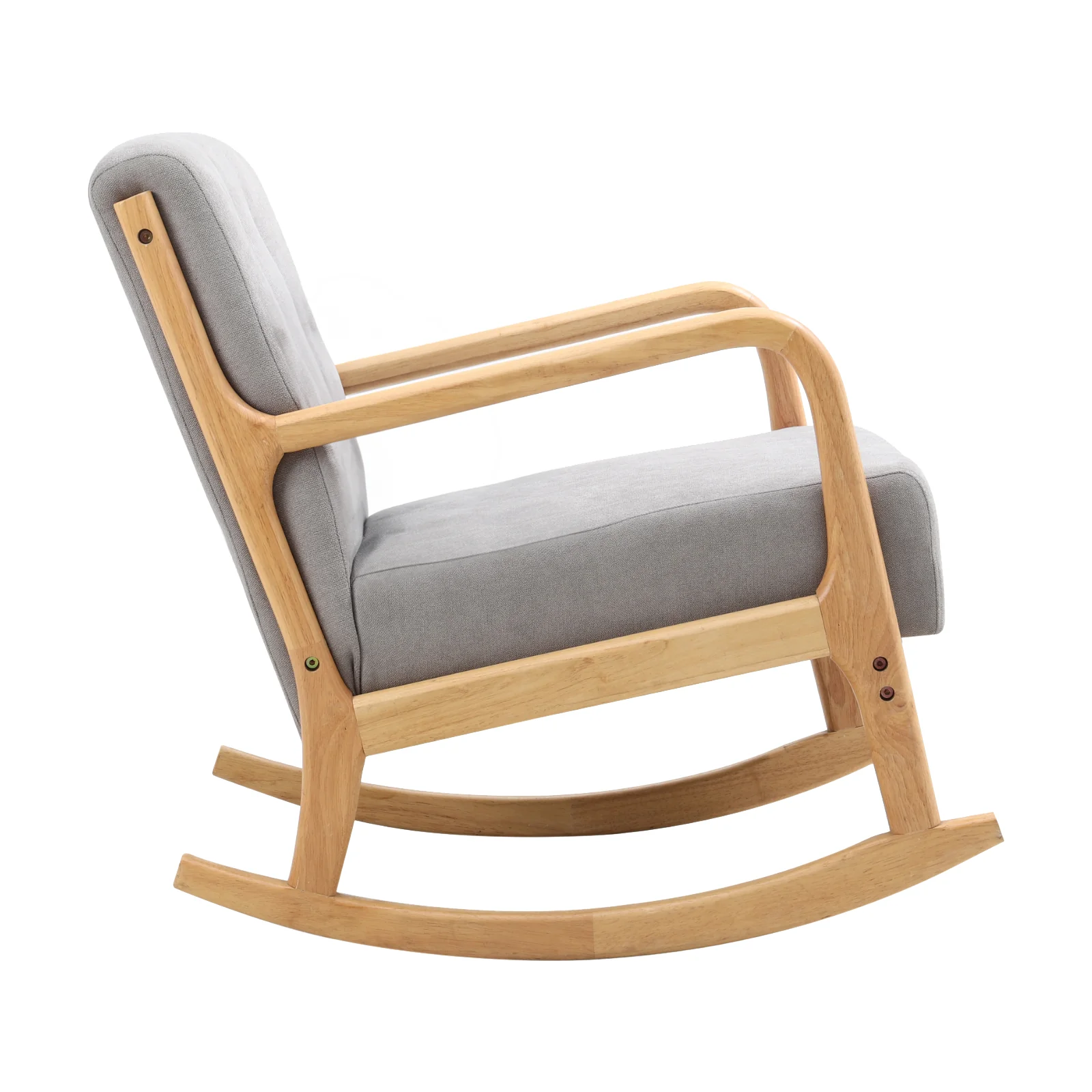 Livingandhome Contemporary Linen Rocking Chair - Image 4