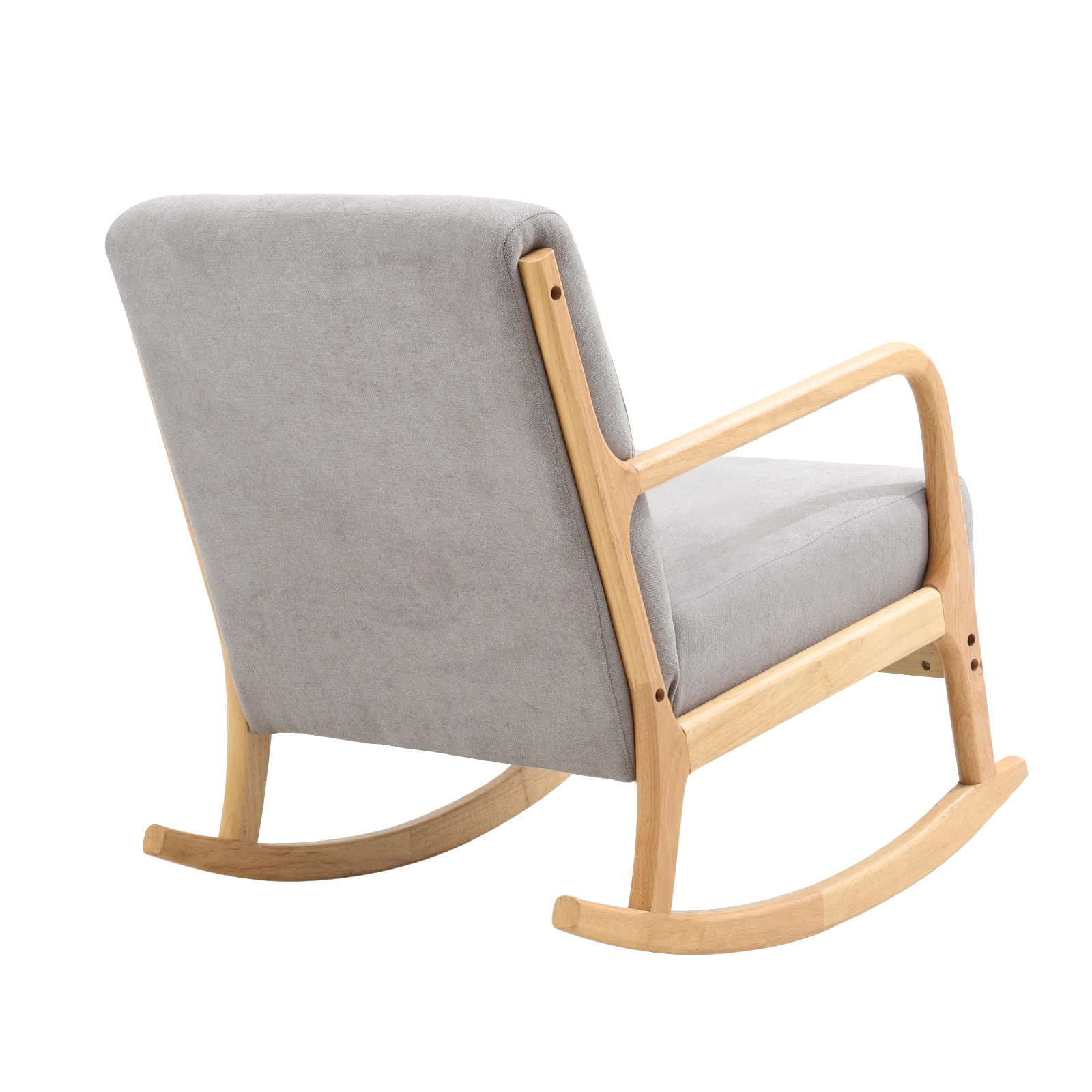 Livingandhome Contemporary Linen Rocking Chair - Image 5