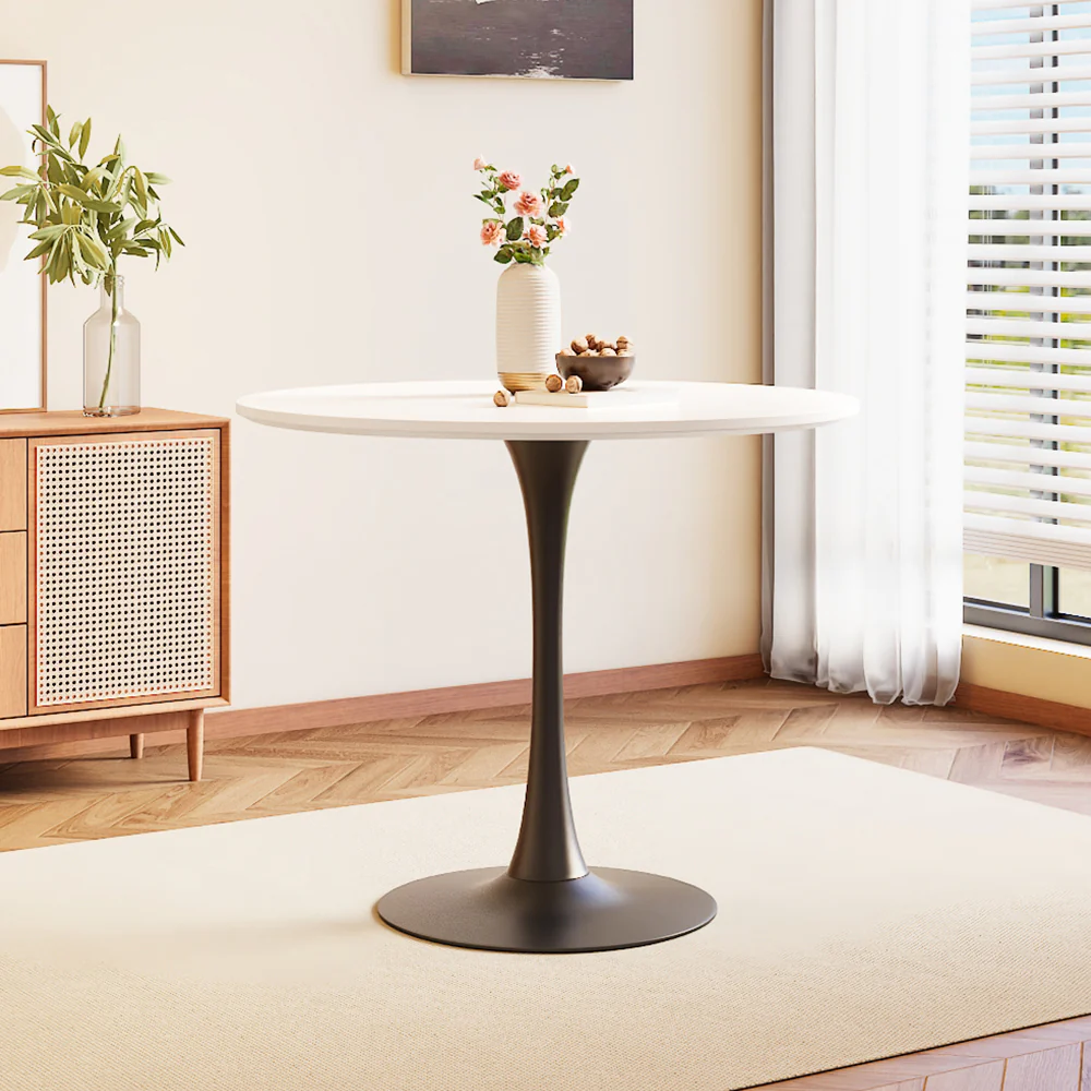 Livingandhome Contemporary Round Wooden Table - Image 2