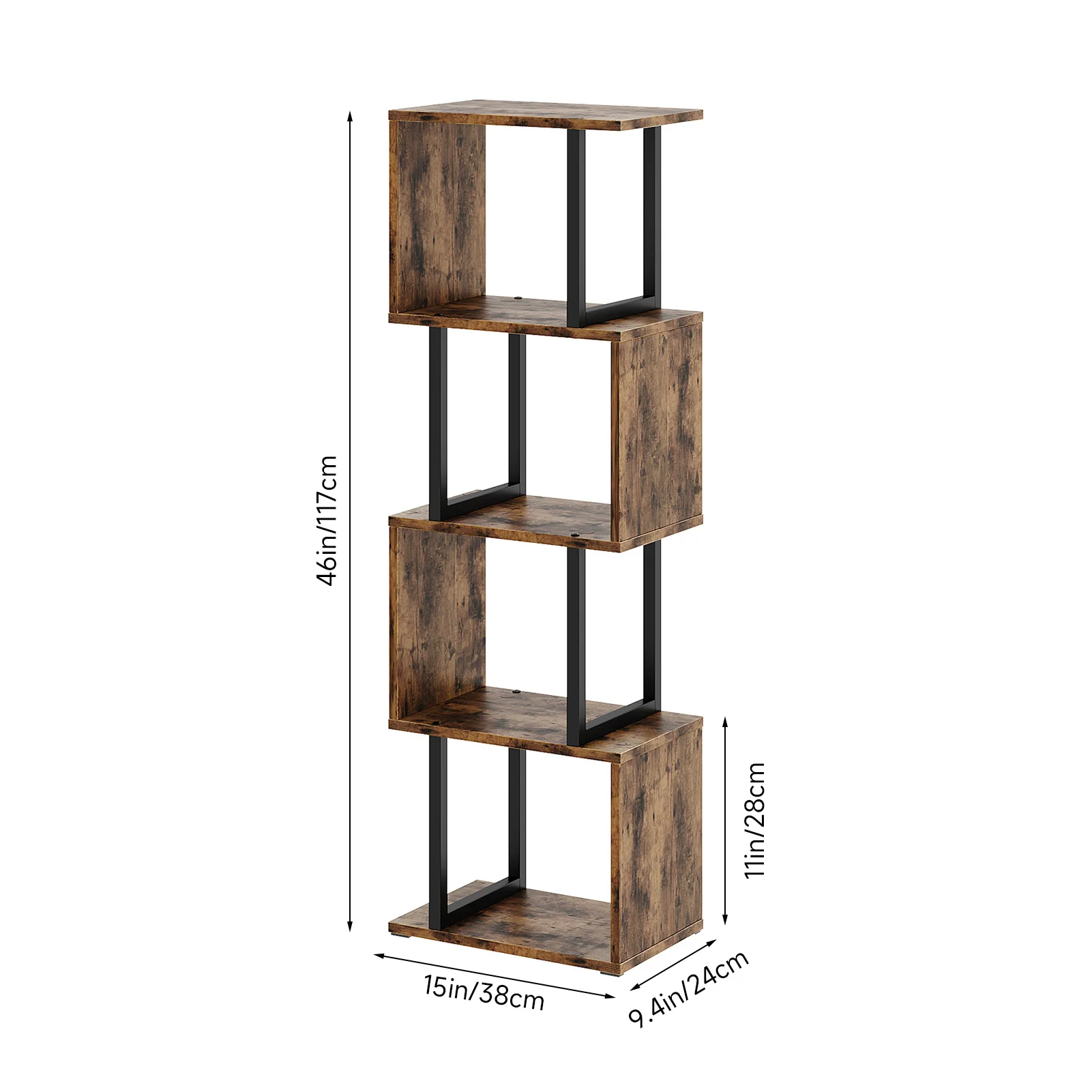 Livingandhome Contemporary S-Shaped LED Storage Shelf - Image 4