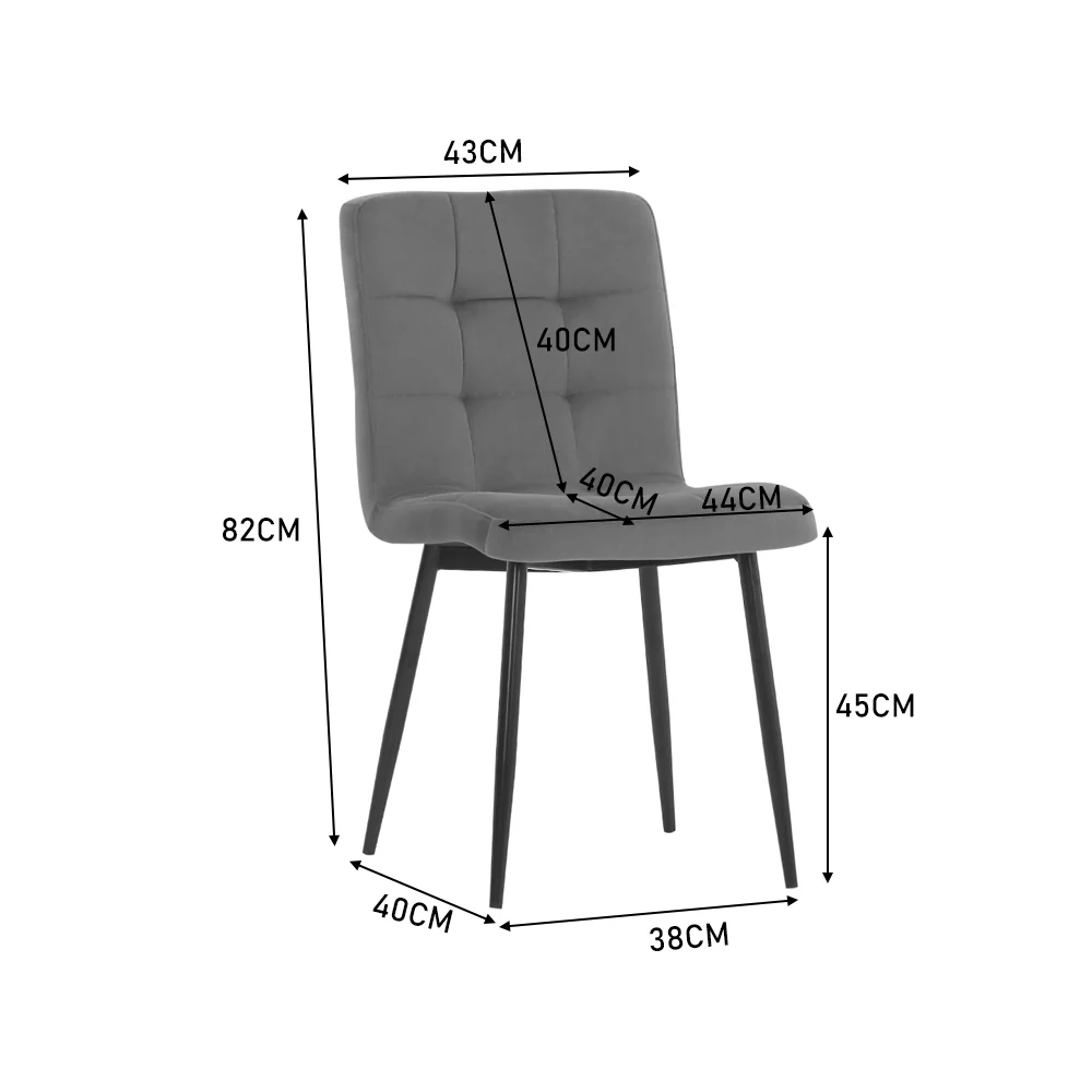 Livingandhome Contemporary Velvet Dining Chair Set - Image 3