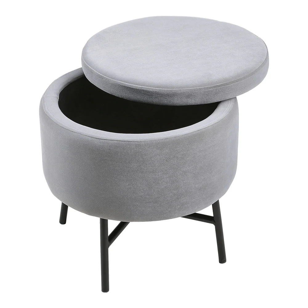Livingandhome Contemporary Velvet Storage Ottoman - Image 4