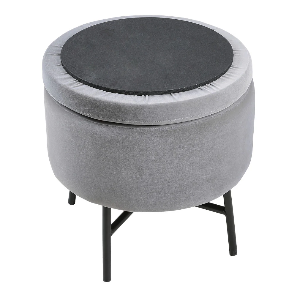 Livingandhome Contemporary Velvet Storage Ottoman - Image 5