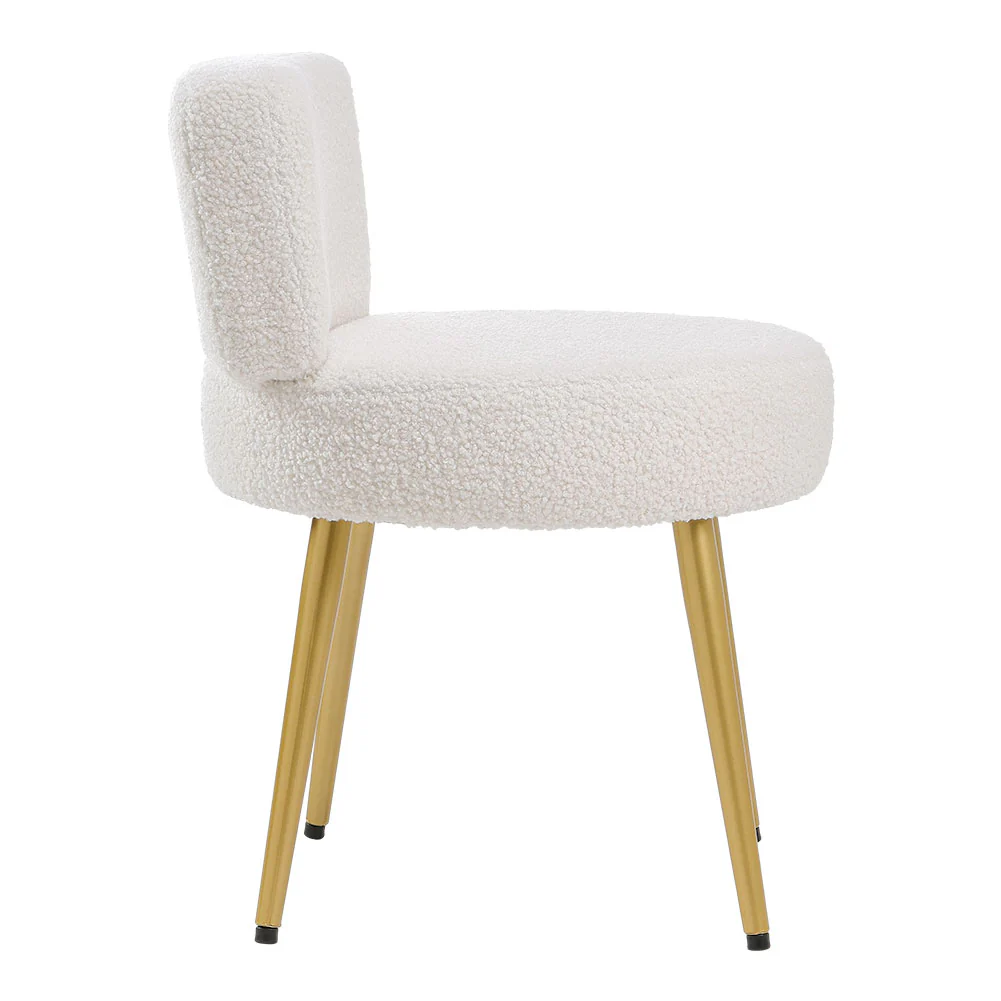 Livingandhome Cream Faux Fur Chair - Image 3