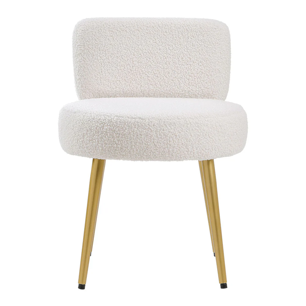 Livingandhome Cream Faux Fur Chair - Image 4