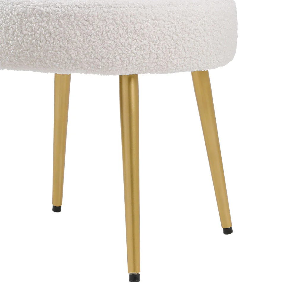 Livingandhome Cream Faux Fur Chair - Image 5