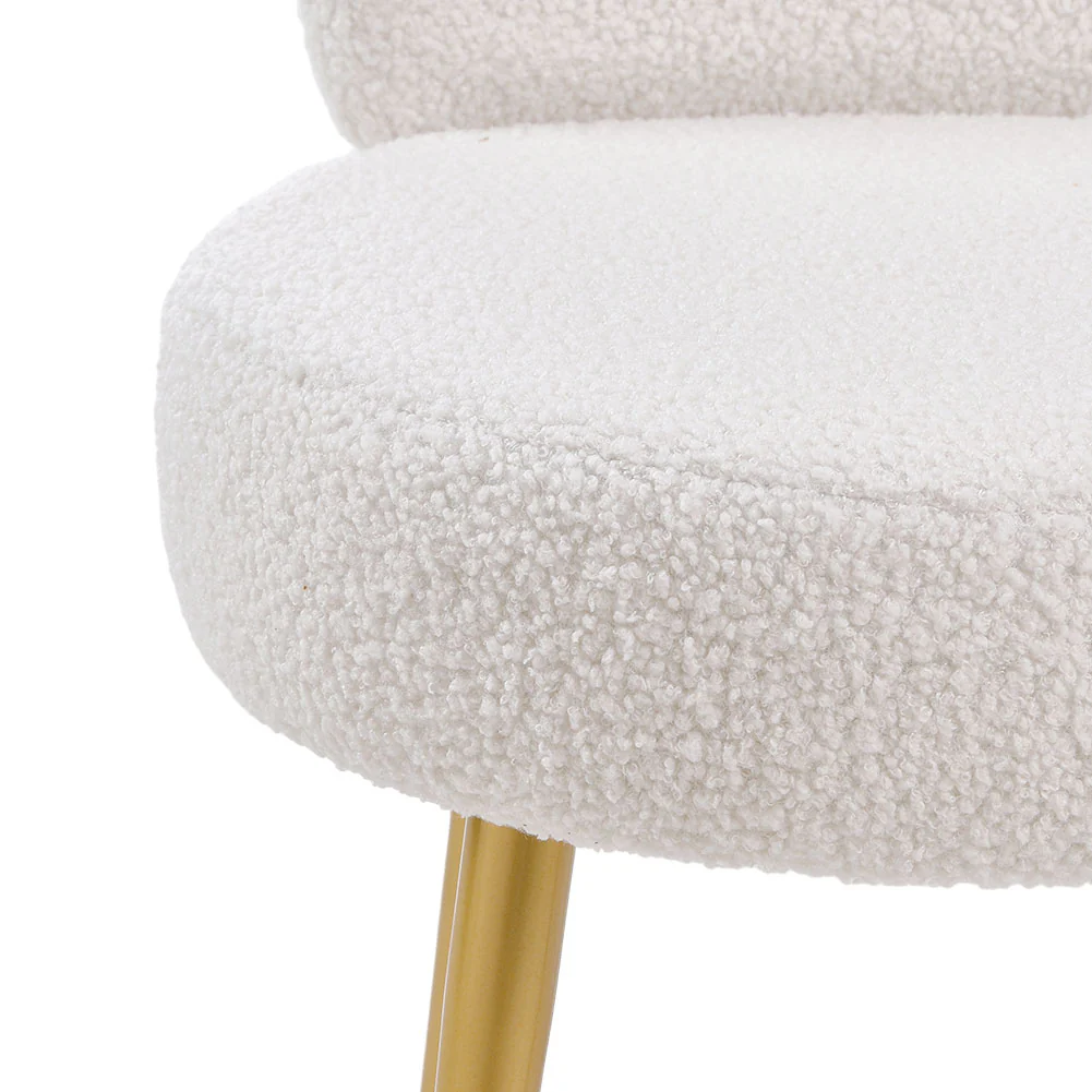 Livingandhome Cream Faux Fur Chair - Image 6