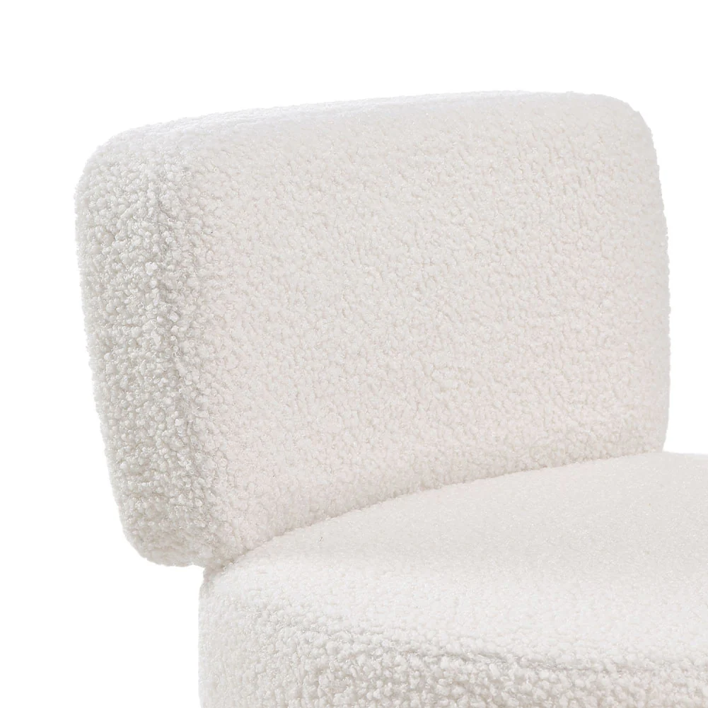 Livingandhome Cream Faux Fur Chair - Image 7