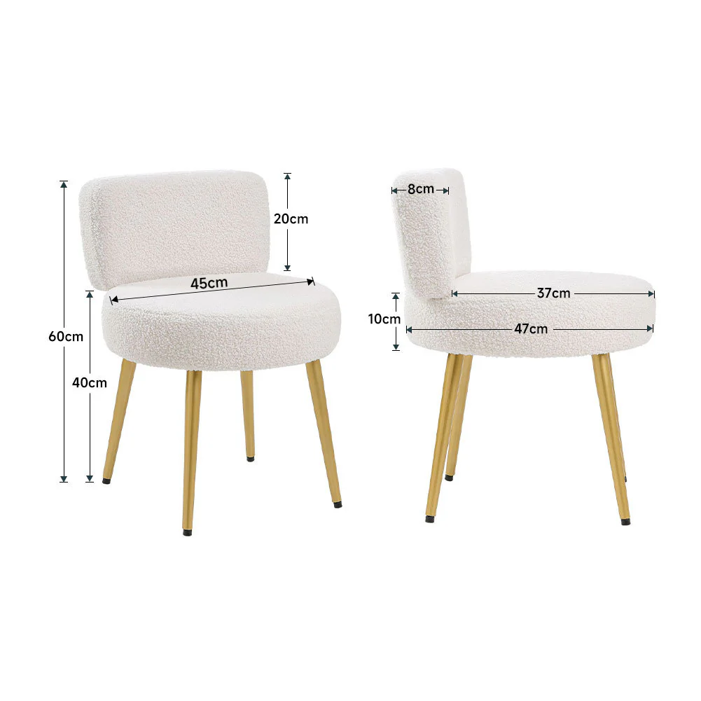 Livingandhome Cream Faux Fur Chair - Image 8