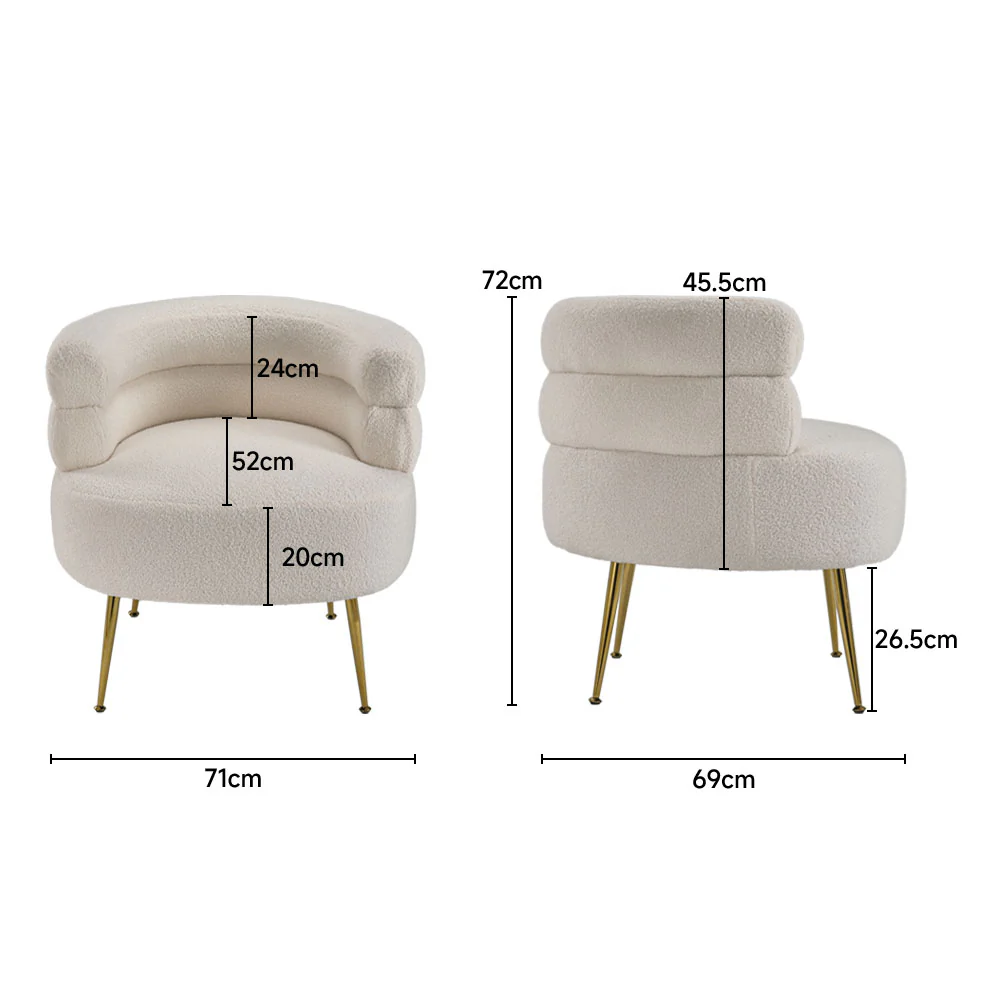 Livingandhome Curved Upholstered Single Sofa Accent Chair - Image 7