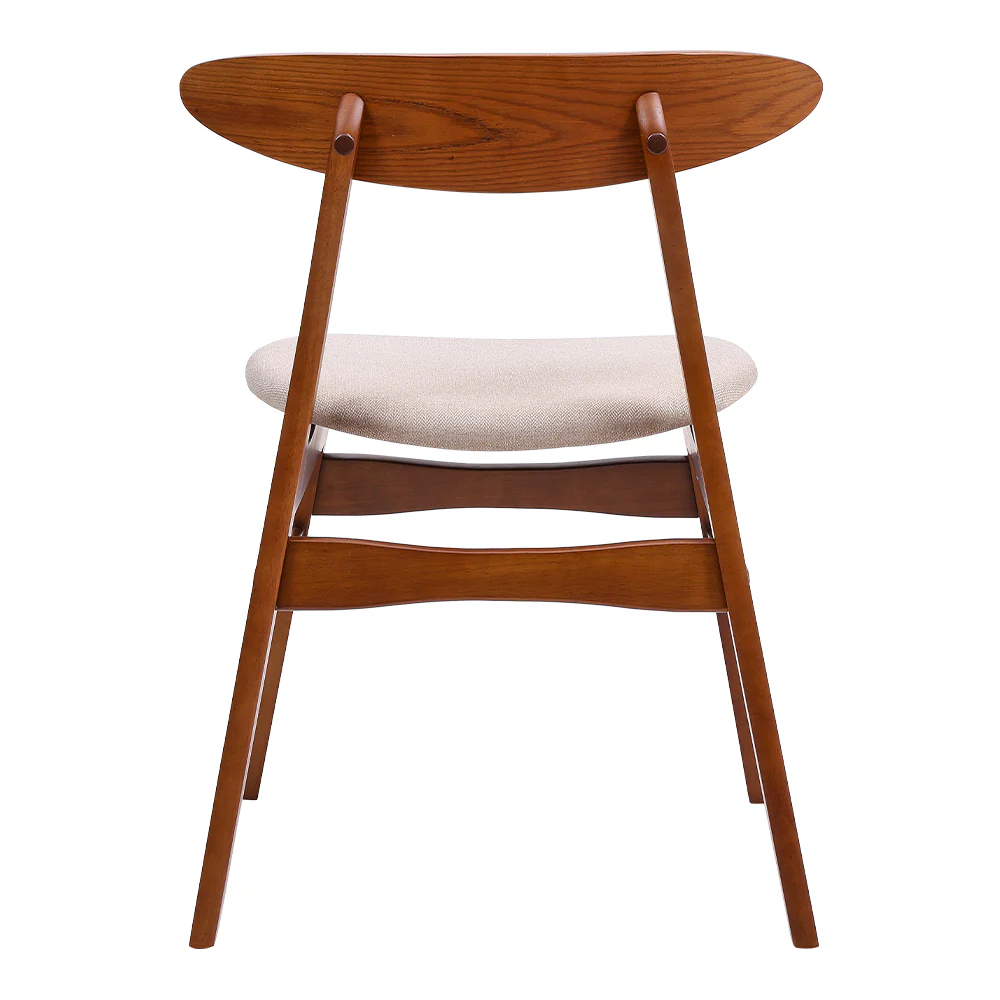 Livingandhome Cushioned Linen Chair with Wooden Frame - Image 5