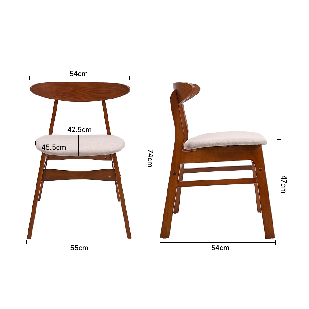 Livingandhome Cushioned Linen Chair with Wooden Frame - Image 6