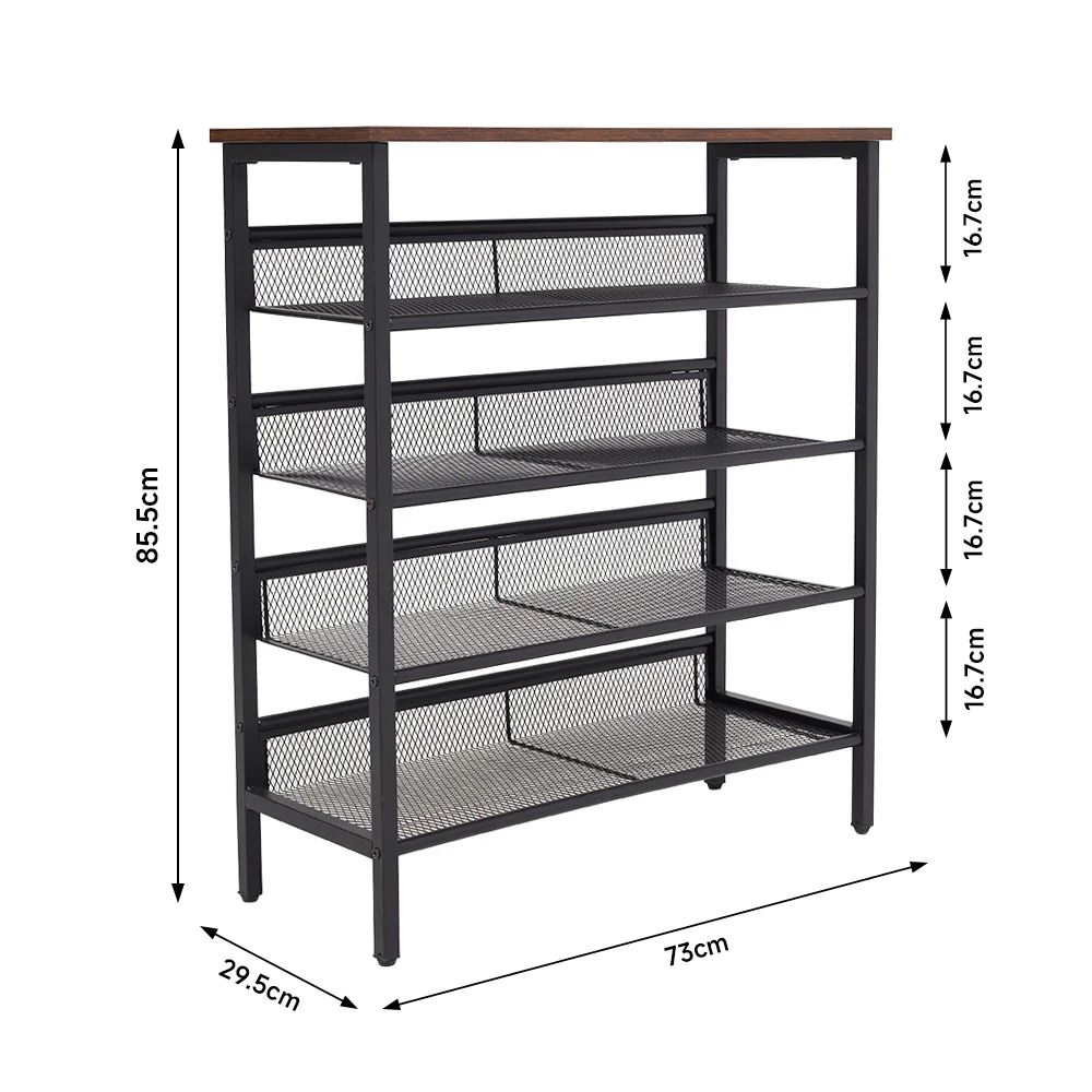 Livingandhome Direct 5-Tier Mesh Shelves Shoe Rack - Image 6
