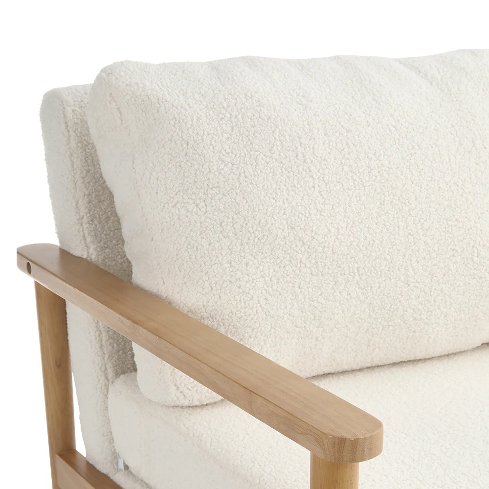 Livingandhome Direct Teddy Bear Fur Wooden Armchair - Image 4