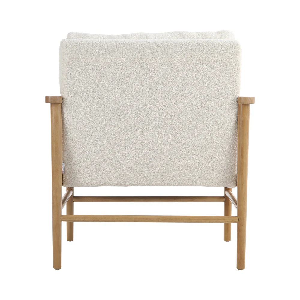 Livingandhome Direct Teddy Bear Fur Wooden Armchair - Image 5