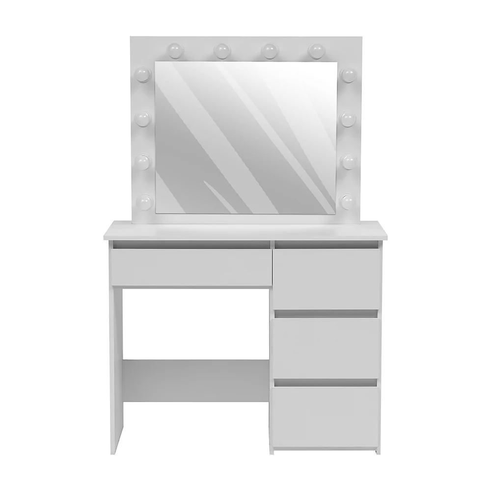 Livingandhome Dressing Table with Four Drawers and Mirror - Image 3