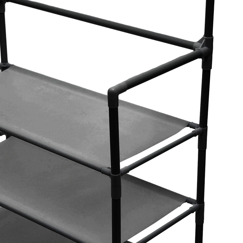 Livingandhome Entryway 4 Tier Shoe Rack with Coat Hanger - Image 2