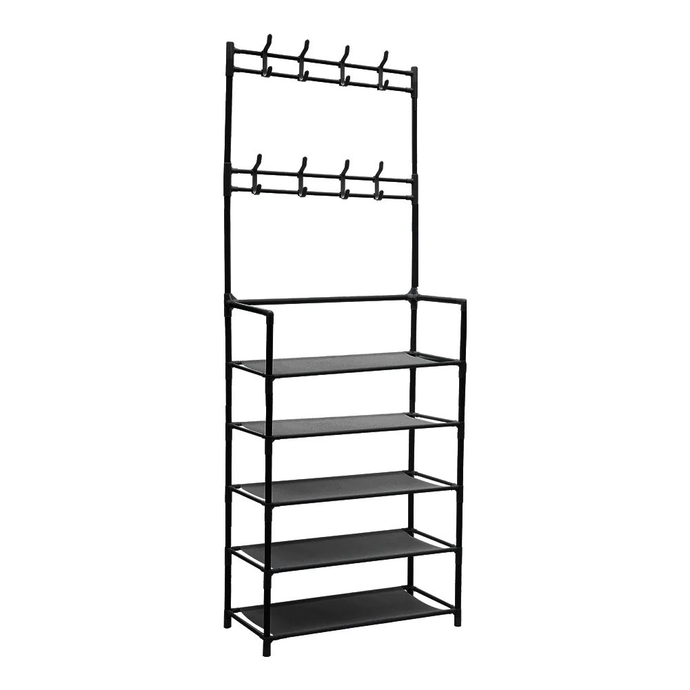 Livingandhome Entryway 5-Tier Shoe and Coat Rack - Image 3