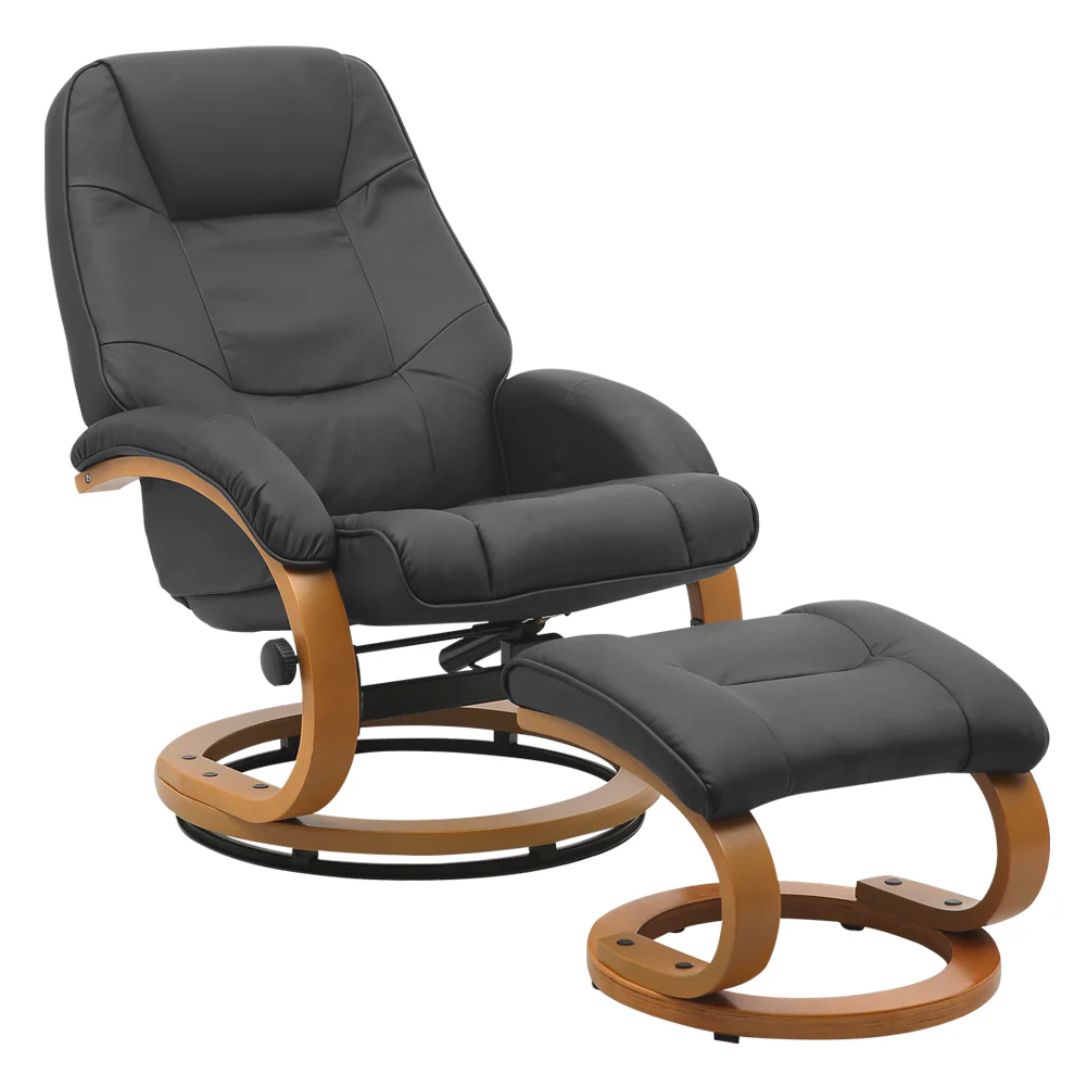 Livingandhome Ergonomic Executive Office Reclining Chair with Footstool - Image 3