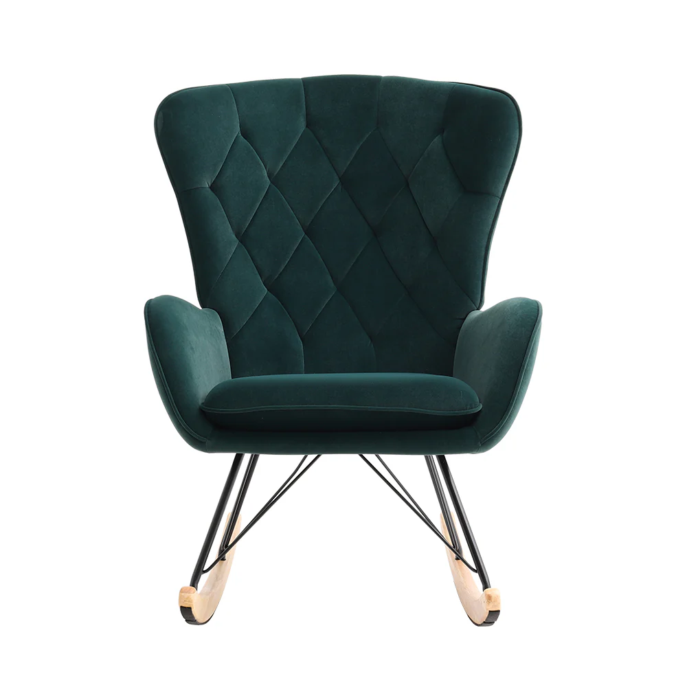 Livingandhome Ergonomic Rocking Chair with Cushion - Image 3