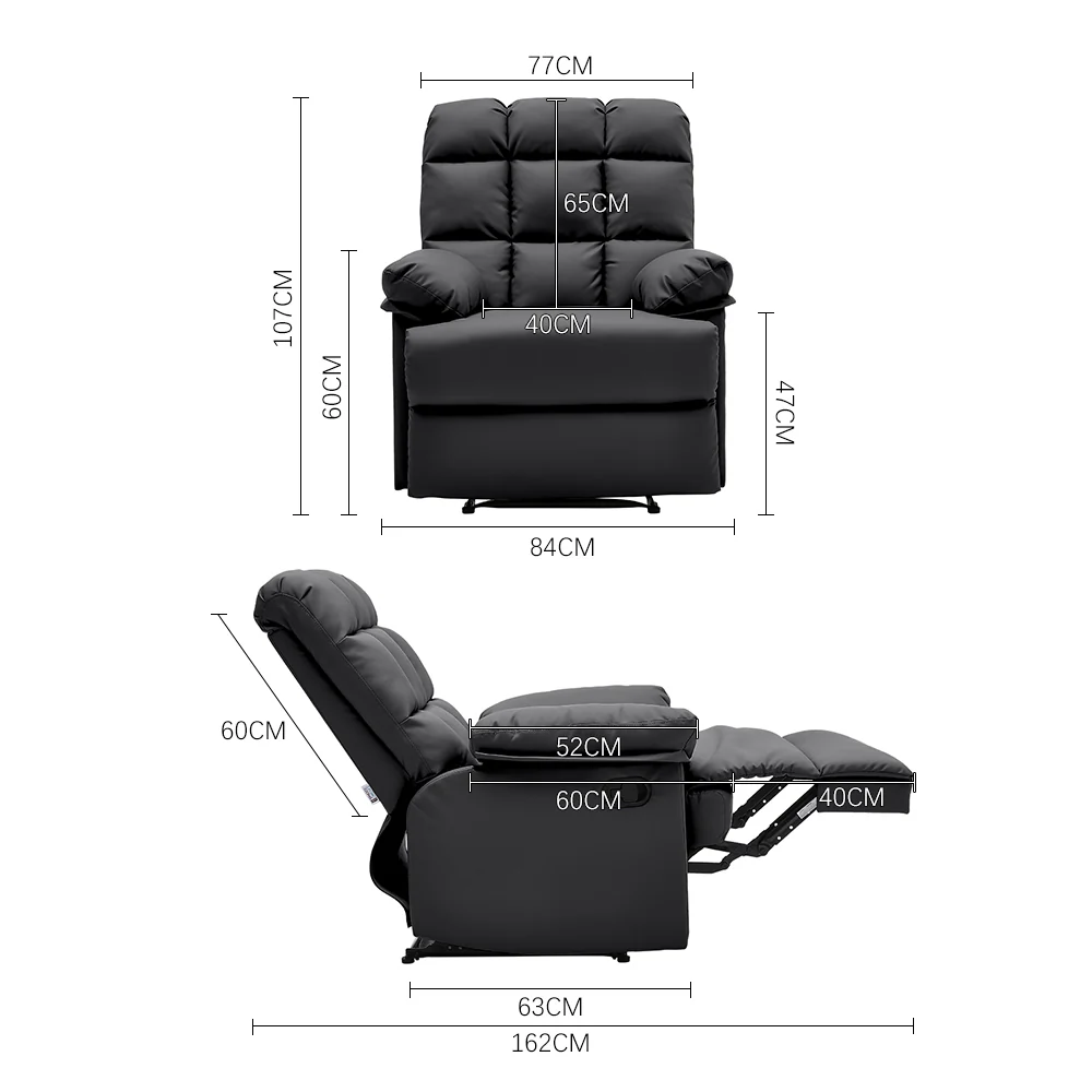 Livingandhome Faux Leather Upholstered Recliner Armchair - Image 8