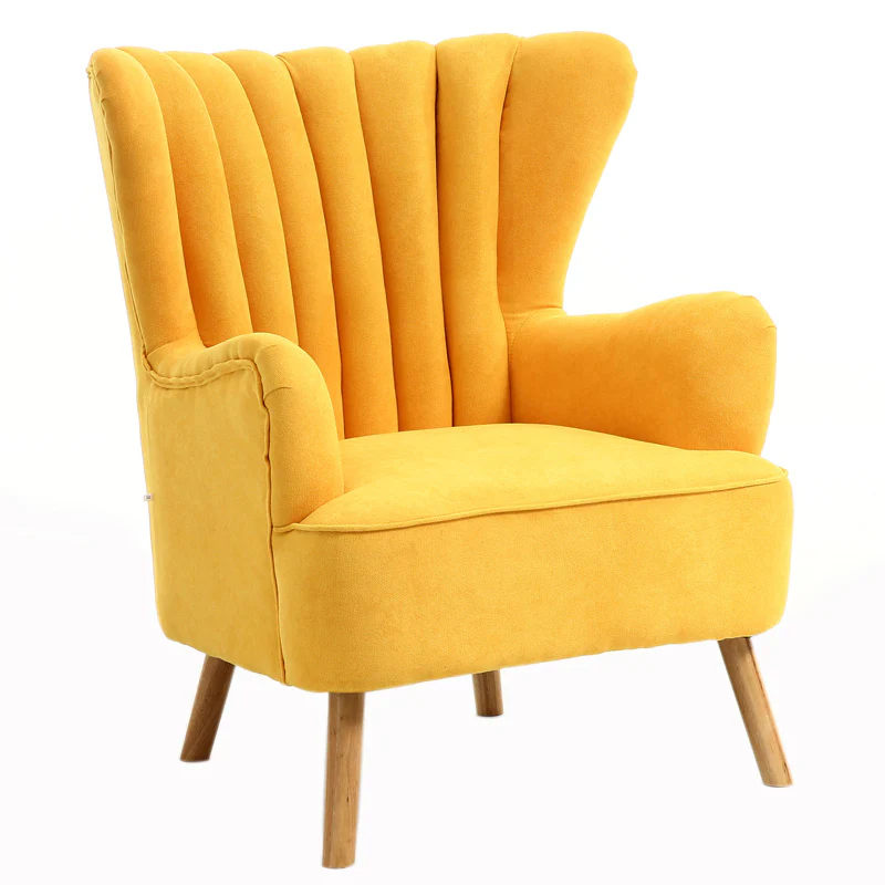 Livingandhome Faux Wool Upholstered Armchair and Footstool - Image 3