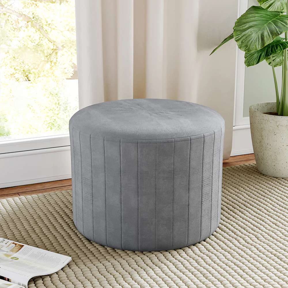 Livingandhome Flannel Upholstered Footstool - Image 2