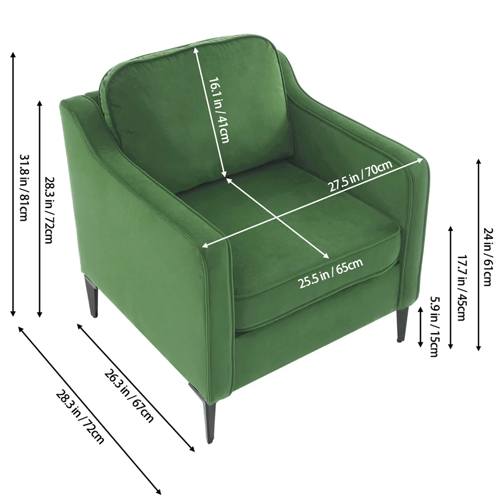 Livingandhome Fleece Upholstered Single Armchair - Image 3