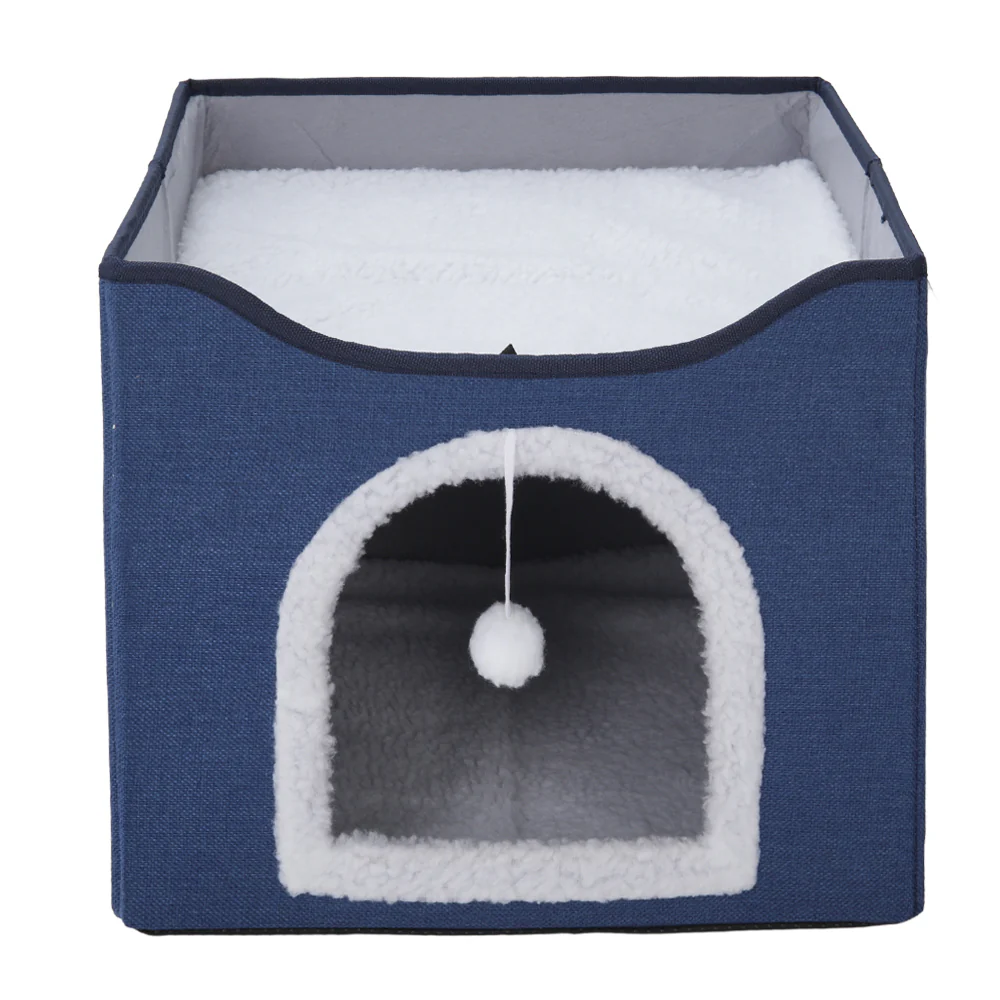 Livingandhome Foldable Multifunctional Cat Bed With Scratching Pad - Image 3